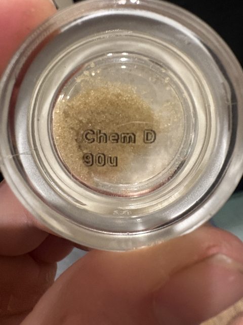 The bottom of the jar, printed Chem D 90u