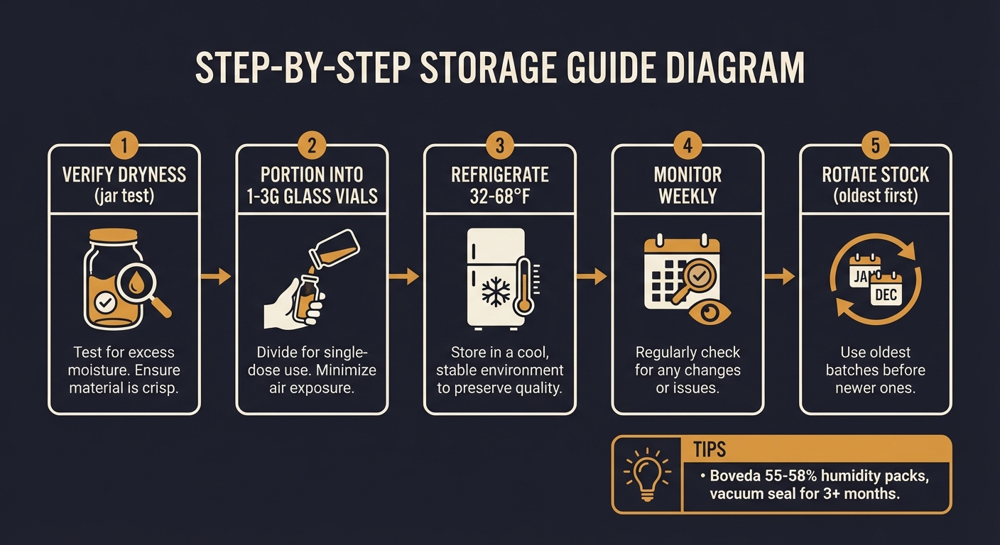 Learn proper bubble hash storage techniques. Essential guide covers temperature, containers, humidity control, and preservation methods for maximum quality retention.