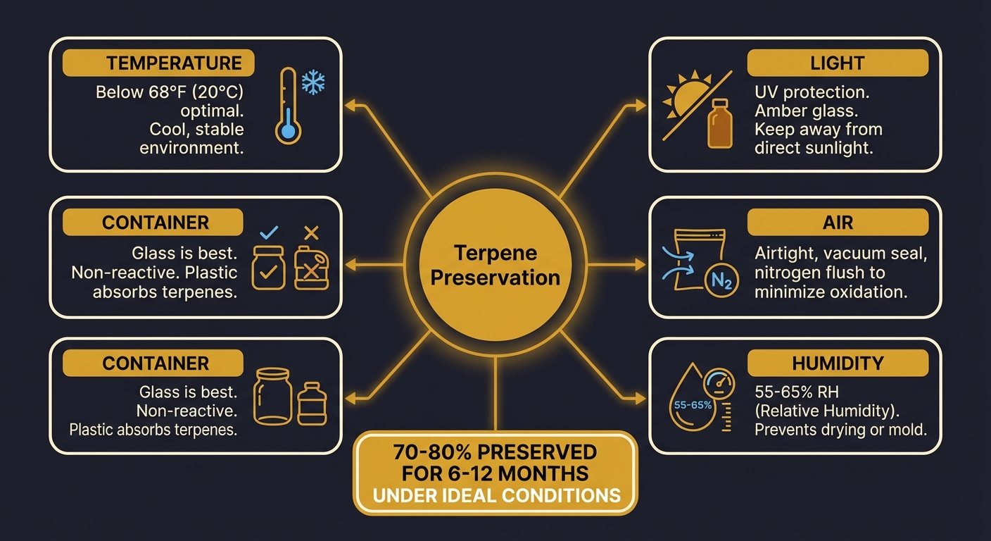 Terpene preservation maintains original aromatic compounds through controlled processing and storage. Learn key factors, common confusion, and quality indicators.